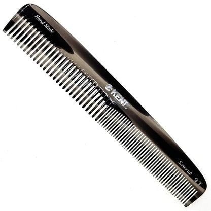 Kent 9T Black Graphite Fine Tooth and Wide Tooth Comb Detangler Hair Combs - Large Handmade and Saw-Cut Dressing Combs - Wet Hair Comb for Women and Durable Grooming for Men Made in England