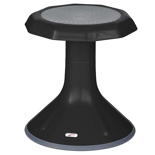 ECR4Kids ACE Active Core Engagement Wobble Stool, 15-Inch Seat Height, Flexible Seating, Black