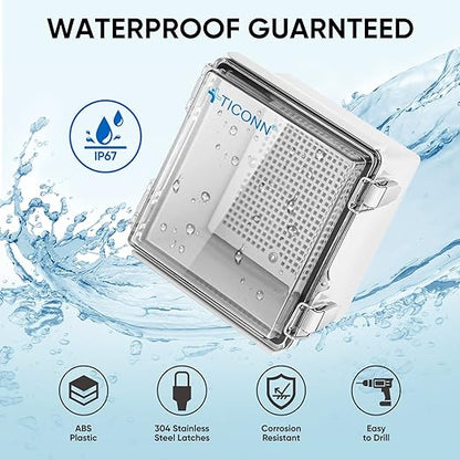 TICONN Waterproof Electrical Junction Box IP67 ABS Plastic Enclosure