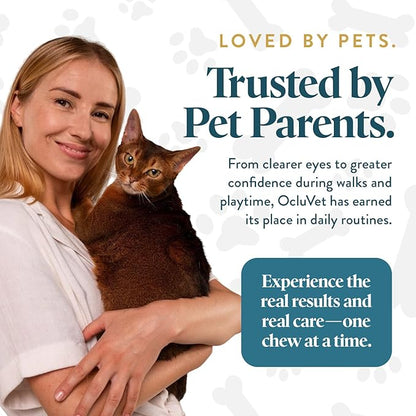 Bundle Eye Supplements for Dogs & Cats | Vision Chews with Omega-3 for All Ages - Includes 15 Chicken Liver Flavored Chews & Pet Eye Drops, 16 mL | Antioxidants & 2% NAC for Cataracts