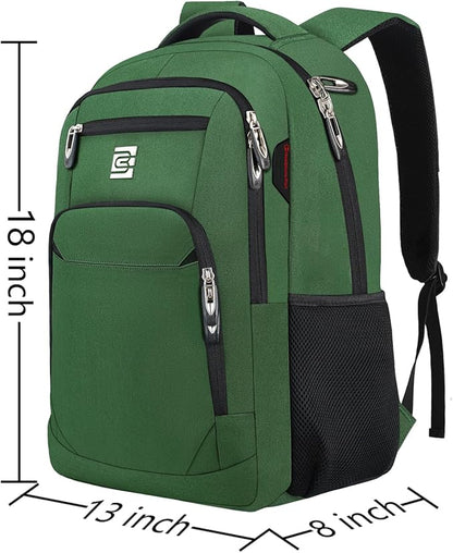Volher Laptop Backpack,Business Travel Anti Theft Slim Durable Laptops Backpack,Water Resistant College Computer Bag for Women & Men Fits 15.6 Inch Laptop and Notebook-Green
