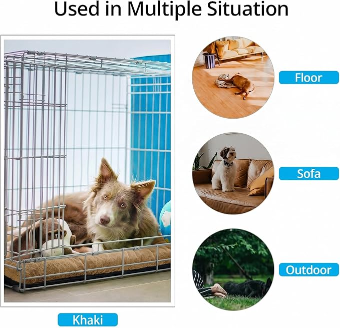 Dog Crate Pad Washable Dog Bed for Crate Medium Cozy Mat 36-Inch Camel | Ultra Soft Kennel Pad,Anti-Slip Bottom,Fits for Most Metal Crates,Comfortable Sleeping Pet Mat
