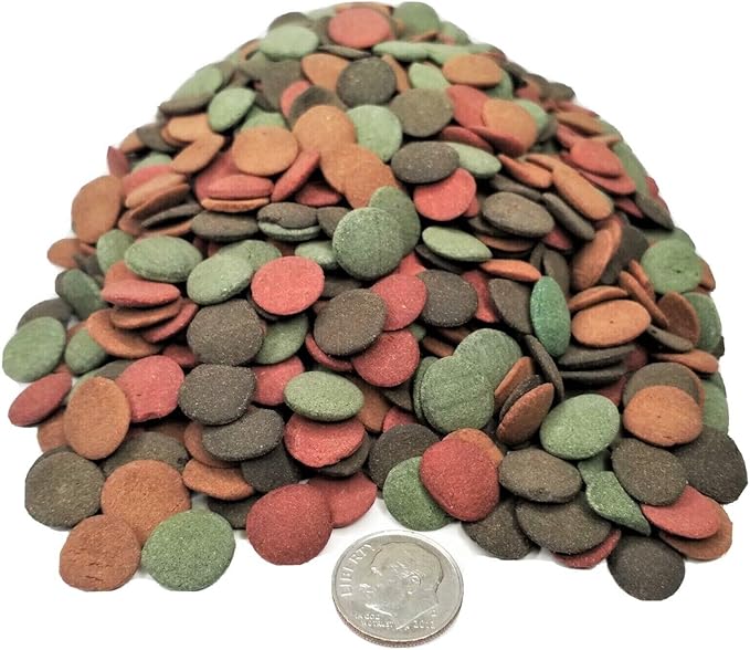 Aquatic Foods Inc. 4-Type Ultra Mix of 12mm - 1/2'' Wafers, Spirulina-Algae Worm & Shrimp Wafer, Intense Color Enhancing Wafers for Plecos, Shrimp, Snails & Tropical Fish...1/2-lb