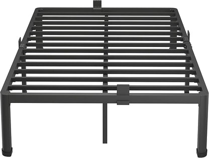 MAF 12 Inch Full Size Metal Platform Bed Frame with Round Corner Legs, Mattress Slide Stopper, 3000 LBS Heavy Duty Steel Slats Support, No Box Spring Needed, Noise Free