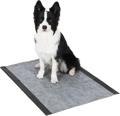 Glad for Pets Giant Activated Carbon Training Pads, 30 x 36 In, 24 Ct, 2-Pk | Adhesive backing and wall protection for leak-proof, super-absorbent day-to-night coverage