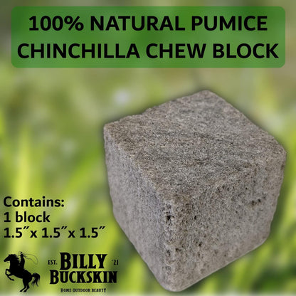 Chinchilla Chew Toys, Pumice Chew Blocks, Lava Block for Hamster, Rat, Mice, Degus, Gerbils, Small Animal Toys, Guinea Pigs, Rabbit Toy, Bunny Toy by Billy Buckskin (Pack of 6)Mined in USA