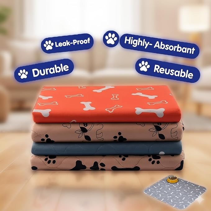 Pee Pads with Pheromones, Elite Pads for Cats, Washable Pee Pads for Dogs, Leak-Proof & Anti-Slip Pet Training Pad for Home & Travel (Red, S: 11.8" × 11.8")