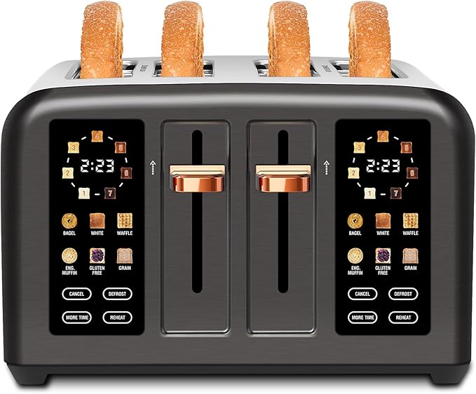 SEEDEEM Toaster 4 Slice, Stainless Steel, Touch Screen