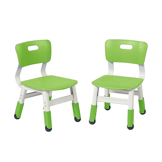 ECR4Kids Classroom Adjustable Chair, Flexible Seating, Grassy Green, 2-Pack