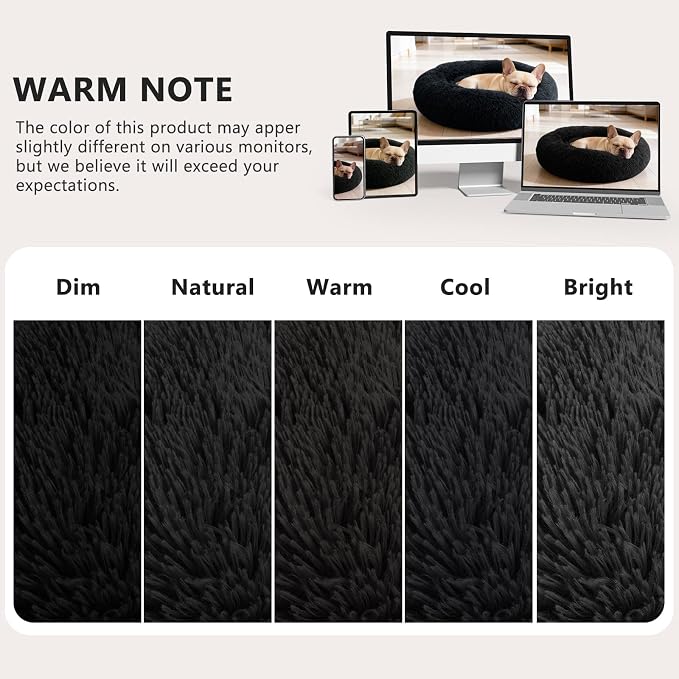 MIXJOY Orthopedic Dog Bed Comfortable Donut Cuddler Round Pet Beds Ultra Soft Washable Dog and Cat Cushion (20''/23''/30'') (27'', Black)