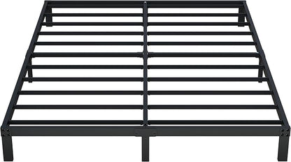 8 Inch Cal King Bed Frame No Box Spring Needed, Heavy Duty California King Metal Platform Support Up to 3000 lbs with Steel Slat, Easy Assembly, Noise Free, Black