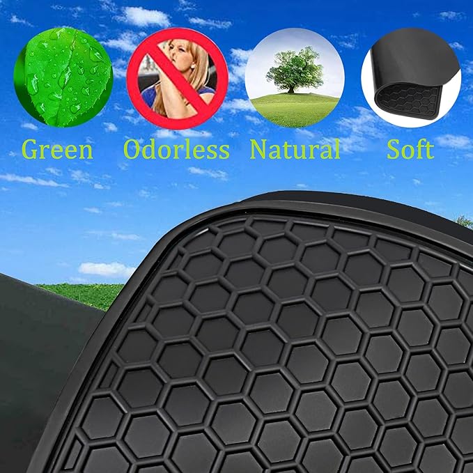 Car Floor Mats Custom Fit for Infiniti QX60 2022-2025(2nd Row Bucket Seats) Black Rubber Auto Liner Mats All Weather Protection Odorless