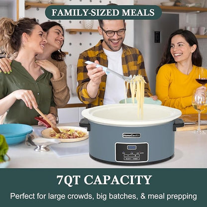 HOMECOOKIN 7-Quart Programmable Slow Cooker
