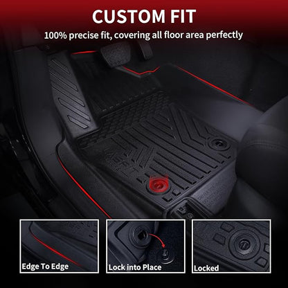 LASFIT Floor Mats&Cargo Mat for Toyota 4Runner 2013-2024 (Only for 5 Seats) Backrest Mats All Weather TPE Mats Custom Fit Floor Liners for Toyota 5th gen 4 Runner 1st & 2nd Row Full Set Car Mats