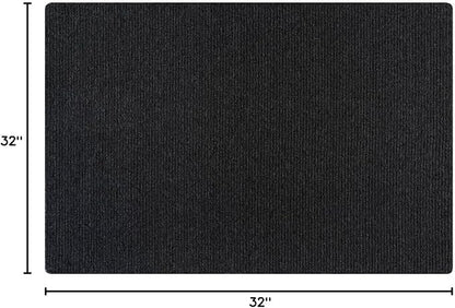 Non Slip Dark Gray Solid Rubber Back Thing Landing Mat for Staircase 3x3 for Entryway, Rug for Bathroom, Stain Resistant Easy Cleaning Non Shedding Carpet Dark Gray 3 x 3