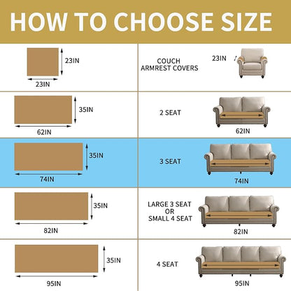 HAOMAIJIA Waterproof Couch Cover for Dogs Washable,Faux Fur Pet Couch Covers for Sofa,Soft Dog Bed Cover Non-Slip Couch Covers for 3 Cushion Couch Sofa Pet Friendly (Brown, 35" x 74" 1 Pack)