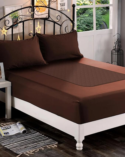 Hide Stains Washable Waterproof Bed Pads 45x56 Inch (2 Pack), Extra Large for Incontinence, Bed Wetting, and Pet Protection, Brown Ideal for Elderly, Adults, Kids and Pets
