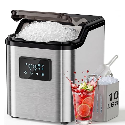 Nugget Ice Makers Countertop, Portable Pebble Ice Machine