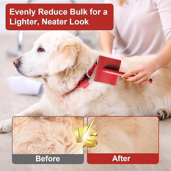 Dog Slicker Brush for Doodle Grooming,Dog Brush for Poodles,Long Pin Haired Pet Slicker Brush for Goldendoodles, Labradoodles,Bernedoodles (Red)
