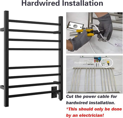 HEATGENE Towel Warmer, Heated Towel Warmer Rack, Wall-Mounted Hardwired/Plug-in