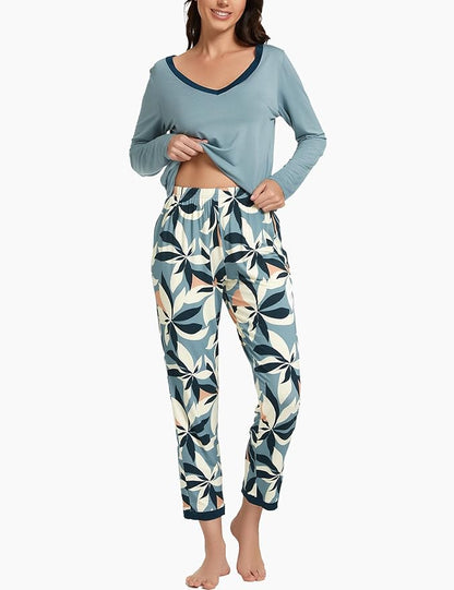 GYS Viscose from Bamboo Women's Pajama Sets Super Soft Long Sleeve Sleepwear Comfy Winter Pjs Sets S-4X