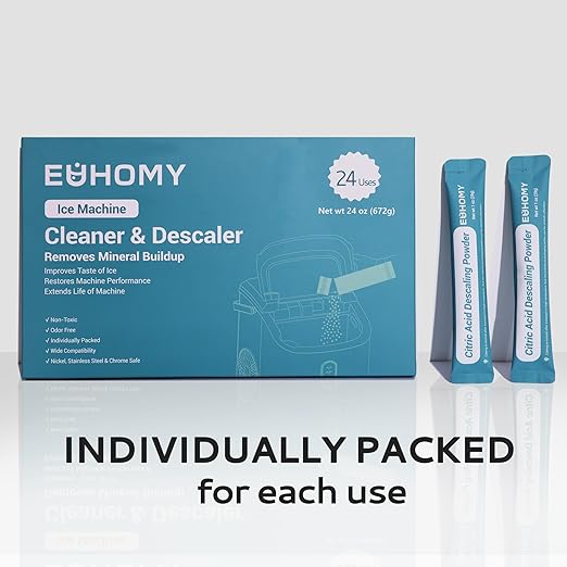 EUHOMY Ice Maker Cleaner & Descaler | 24 Use & Individually Packed | Ice