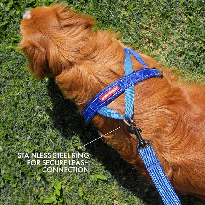 EzyDog Quick Fit Dog Harness, Soft Neoprene Padding - X-Large, Red | Fast One-Click Buckle, Adjustable Fit, Strong Reinforced Materials, Reflective Stitching, No Pull Dog Harness, Easy Walking
