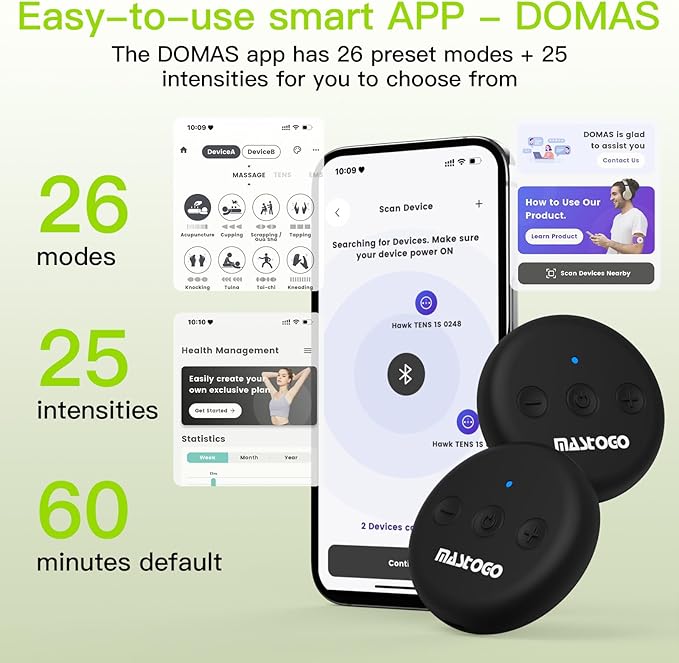 Wireless TENS Unit, Dual Host Muscle Stimulator