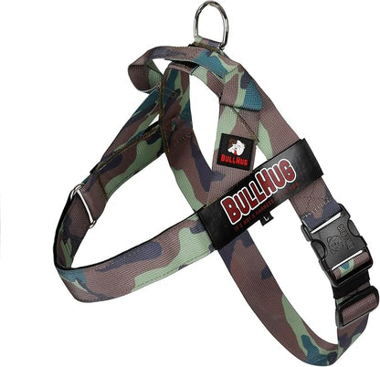 Adjustable Dog Harness– No Pull, No Choke – for English Bulldogs, French Bulldogs, Pugs & Broad-Chested Breeds – Easy, Safe Walks (Army, Large)