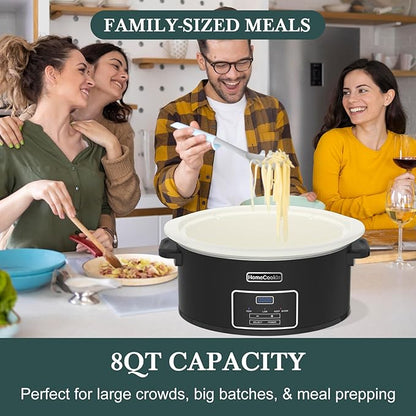 HOMECOOKIN 8-Quart Programmable Slow Cooker