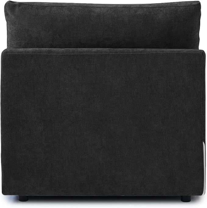 WJShome Modern Middle Module Couch for Living Room, Cushion Covers Removable, Minimalist Comfy Breathable Sofa,Black