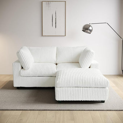 WJShome Cloud Modular Sectional Sofa,78" Plush Sofas for Living Room,L Shaped Sofa Couch with Storage Ottoman,3 Seater Comfy Couch Deep Seat Couches, Covers Washable&Replaceable (Beige)