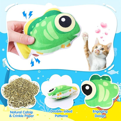 6 Pcs Catnip Toys for Cats, with Various Cute Fish Styles, Catnip Crinkle Sound, Soft and Durable, Interactive Kitten Kicker for Indoor Kitty Exercise for All Breeds