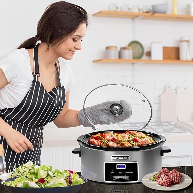 HOMECOOKIN 6-Quart Digital Programmable Slow Cooker