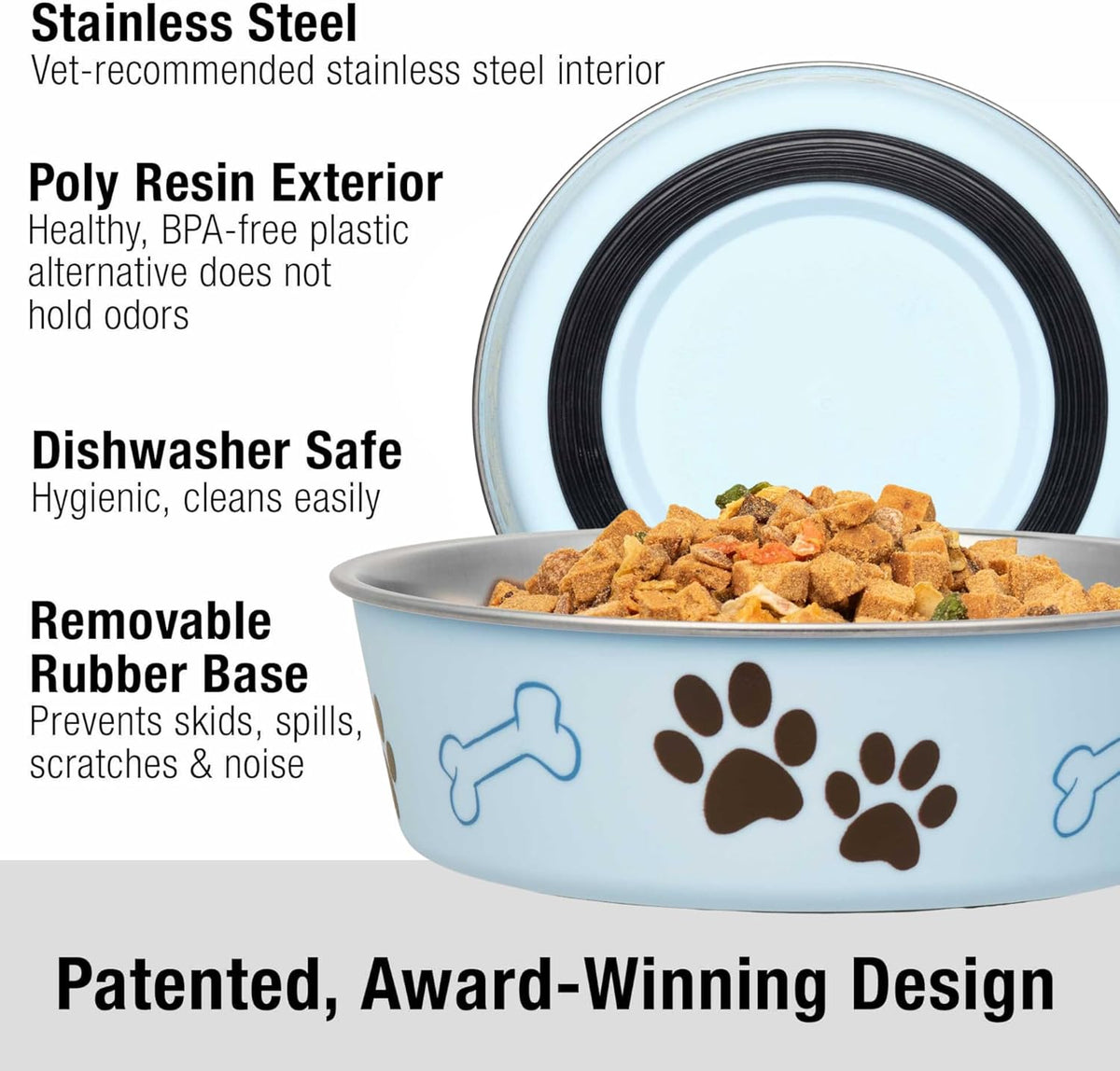 Loving Pets Bella Bowl, Dog Bowl, Extra Large, Murano Blue