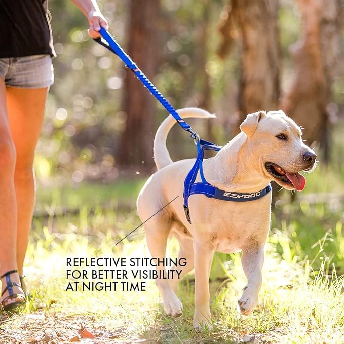 EzyDog Quick Fit Dog Harness, Soft Neoprene Padding - Large, Purple | Fast One-Click Buckle, Adjustable Fit, Strong Reinforced Materials, Reflective Stitching, No Pull Dog Harness, Easy Walking
