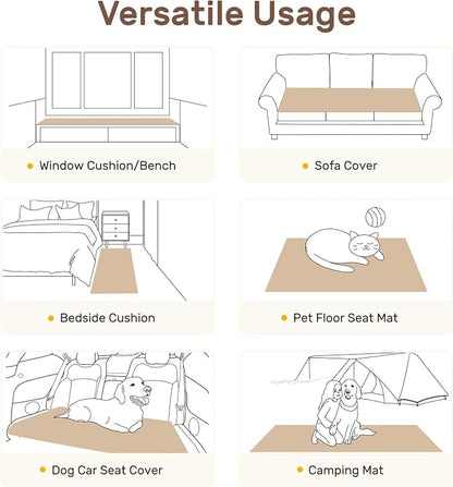 Couch Cover for Dogs, Washable Non Slip Sofa Covers for 4 Cushion Couch Pet Friendly Fuzzy Sofa Protector&Bed Mat for Pets (27.6"x94.49" Beige)