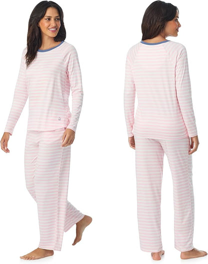 Cuddl Duds Womens Matching Pajama & Lounge Set - Lightweight Long Sleeve PJ Shirt & Pants - Sleepwear & Loungewear Sets