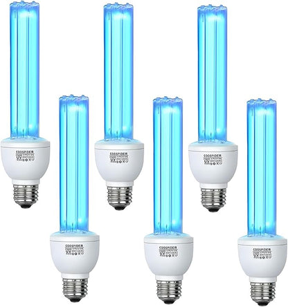 6 Pack 25 Watts UVC Light Bulb Ozone Free, Replacement UV Light Bulb