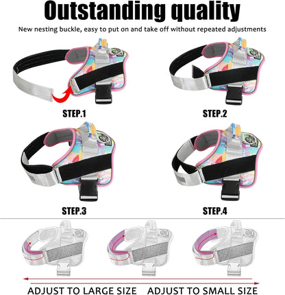 Bolux Dog Harness, No-Pull Reflective Dog Vest, Breathable Adjustable Pet Harness with Handle for Outdoor Walking - No More Pulling, Tugging or Choking (Large (Pack of 1), OilPainting)