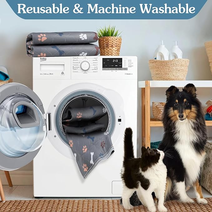 Washable Pee Pads for Dogs, 2 Pack Reusable Puppy Pads, 31"x36" | Super Absorbent, Waterproof & Leakproof, Non-Slip Bottom, Machine Washable, For Floors, Beds, Couches, Crates, Carpets, Cars