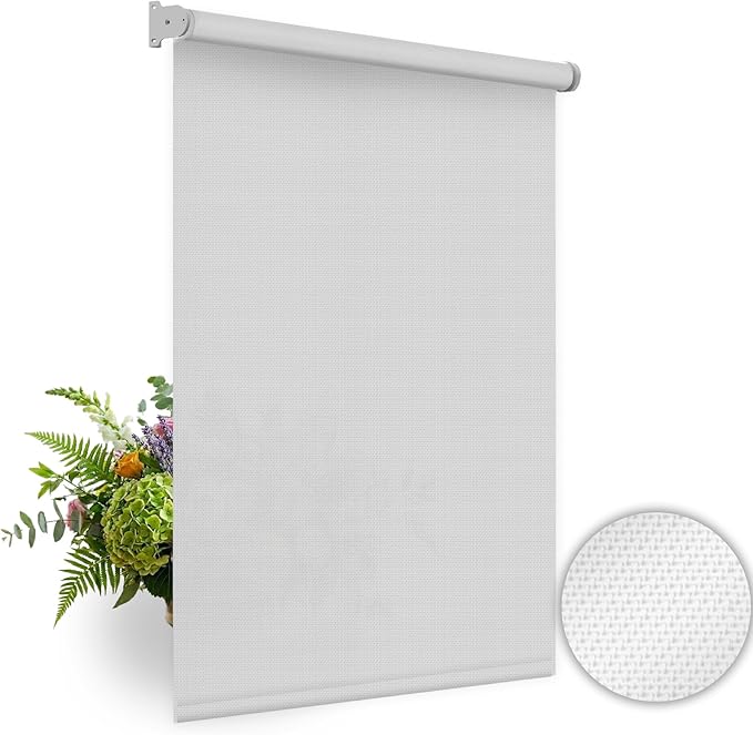 HILADUO Customized Solar Screen Roller Shade Blinds