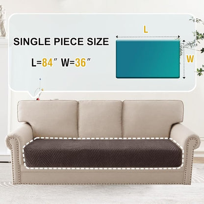 Turquoize Waterproof Couch Cover for Dogs Fuzzy Pet Couch Covers for Sofa Thick Dog Bed Cover Non-Slip Sofa Covers for 3 Cushion Couch Protector Slipcover Pet Friendly (Brown, 36" x 84")
