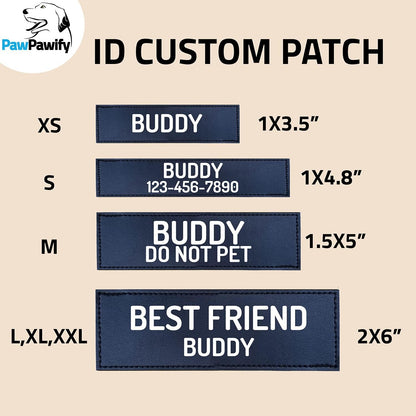 PawPawify Custom No Pull Dog Harness with Name and Phone Number, Heavy Duty Personalized Pet Vest to Prevent Tugging, Pulling, or Choking, Training and Walking (Black, M (20-40 LBS))