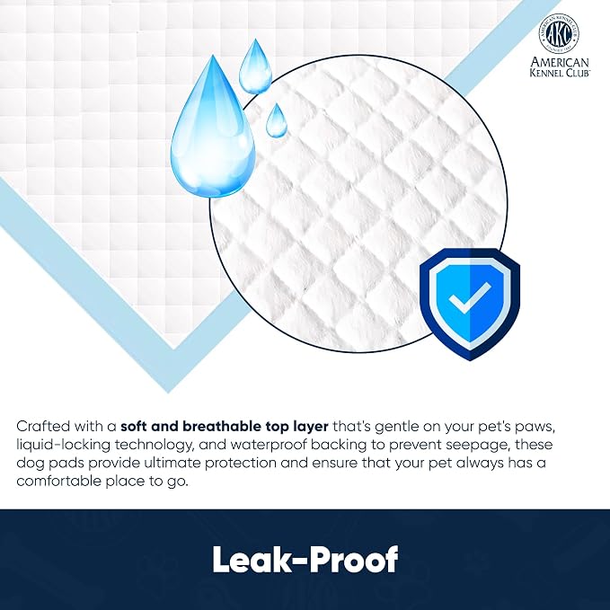 American Kennel Club Scented Puppy Training Pads with Ultra Absorbent Quick Dry Gel – 22 x 22 Pee Pads for Dogs - Grass Scented - 200 Count