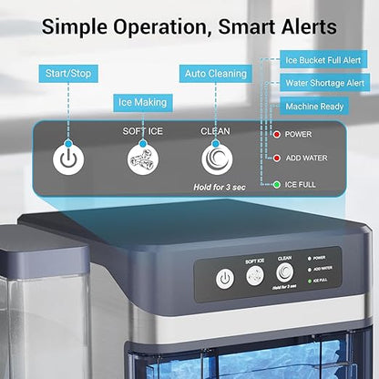 Countertop Nugget Ice Maker 40Lbs/24H