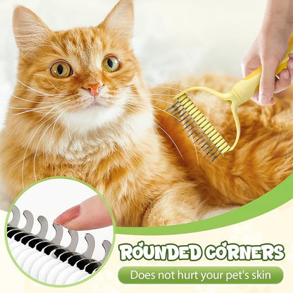 Double-Sided Pet Grooming Brush for Dogs and Cats, 2026 New Dog Deshedding Brush, Dematting Comb Removes Tangles Knots and Loose Fur, Ergonomic Pet Grooming Tool (Red)