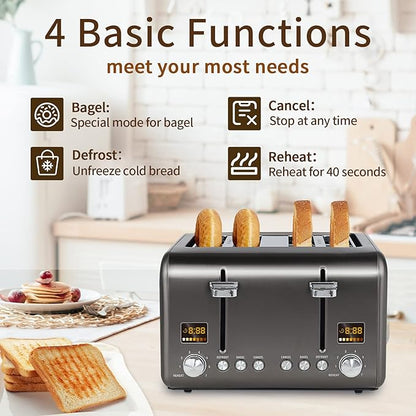 SEEDEEM 4 Slice Stainless Toaster