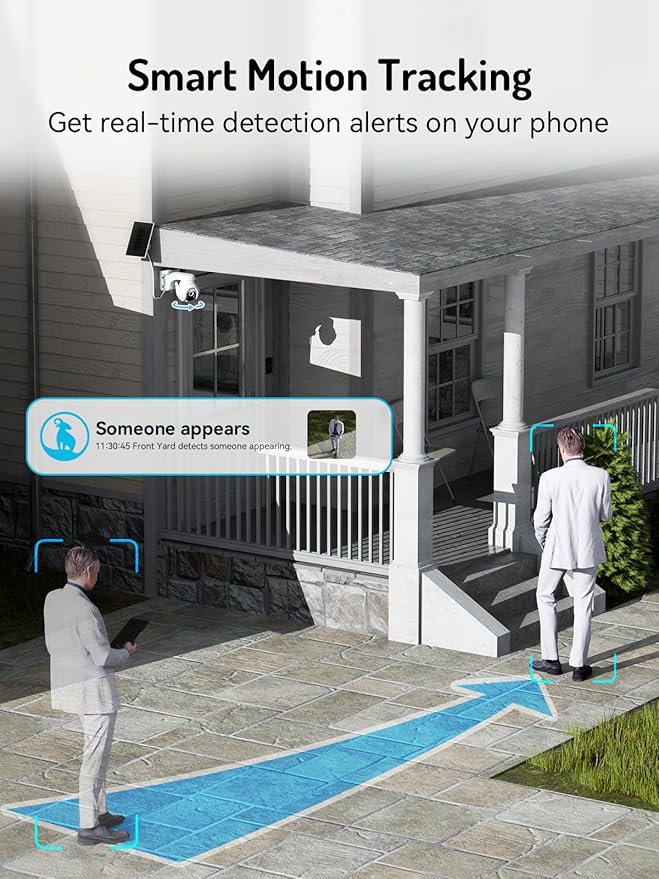 blurams 2K Solar Outdoor Camera Wireless, 360° PTZ Security Cameras Wireless
