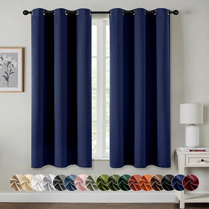 MIULEE Navy Blue Blackout Curtains